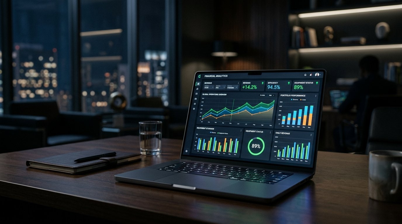 Modern laptop displaying financial dashboard